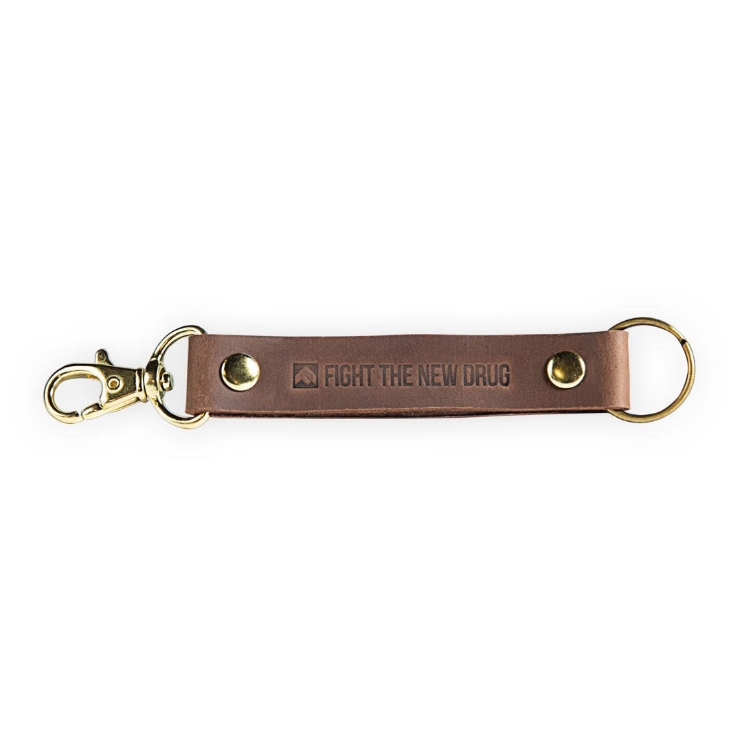 Survivor Made Leather Strap Keychain