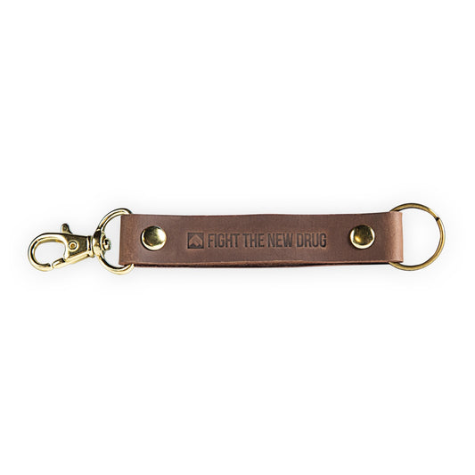 Survivor Made Leather Strap Keychain
